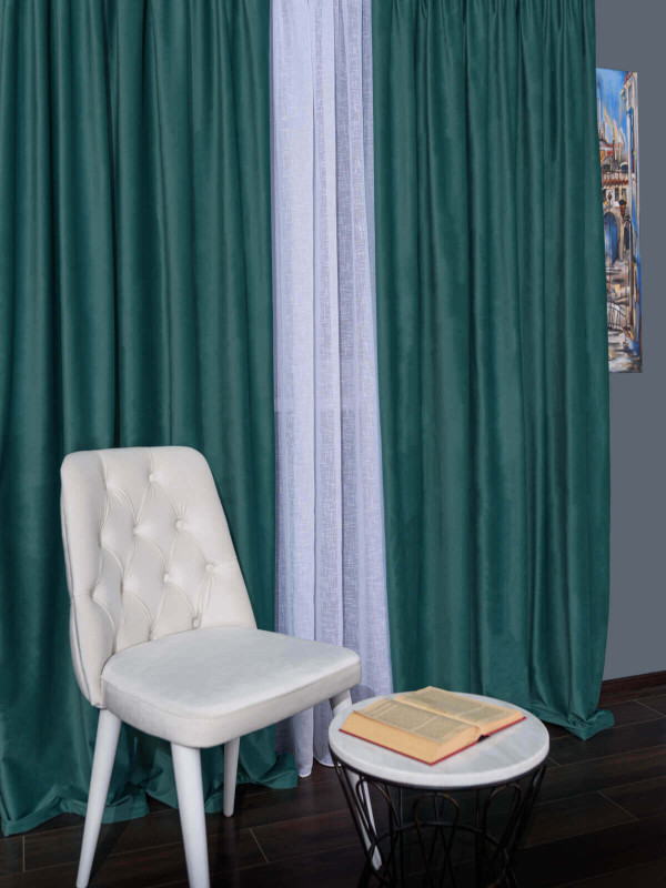 Draperie catifea albastru coral