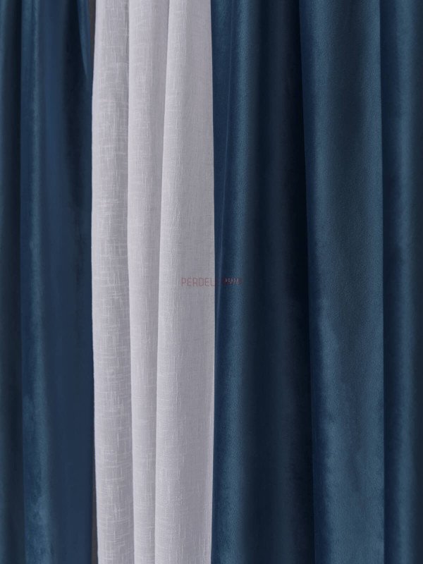 Draperie catifea albastru