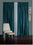 Draperie catifea albastru-turqoise cu insertii aurii/argintii
