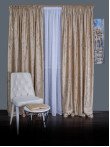 Draperie catifea bej cu insertii aurii