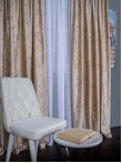 Draperie catifea bej cu insertii aurii