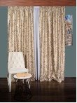 Draperie catifea bej cu insertii aurii/maro