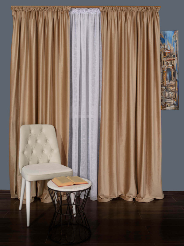 Draperie catifea bej