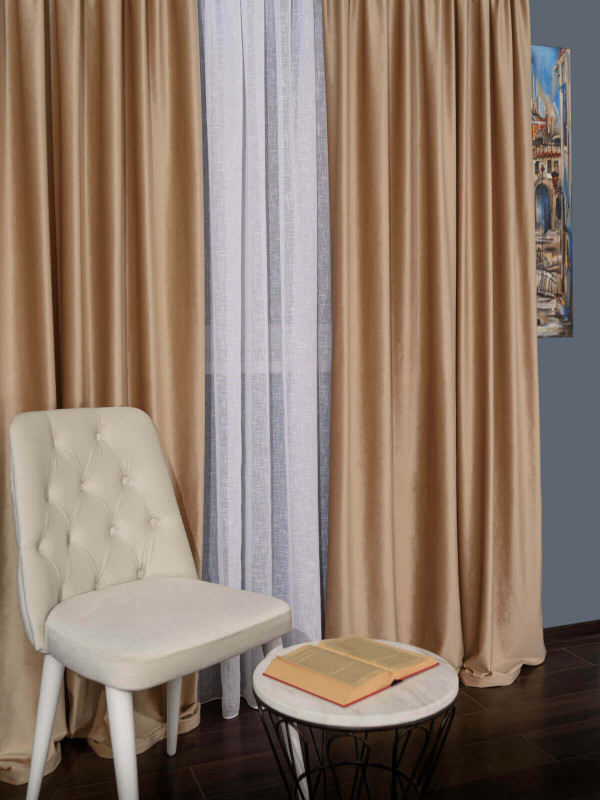 Draperie catifea bej