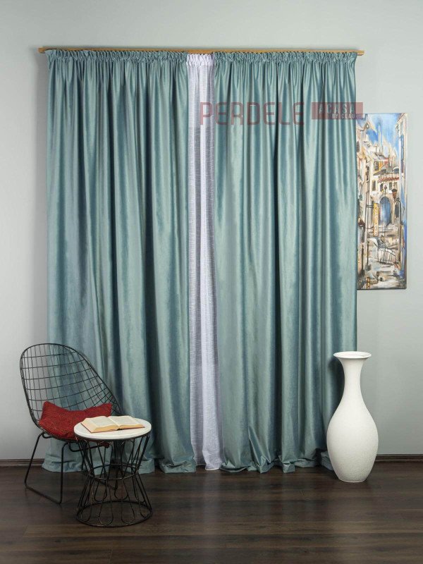 Draperie catifea bleu