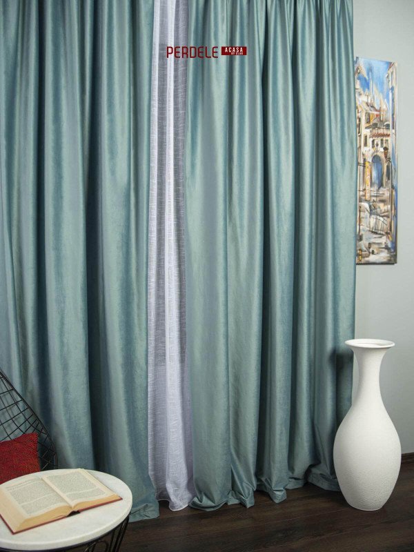 Draperie catifea bleu