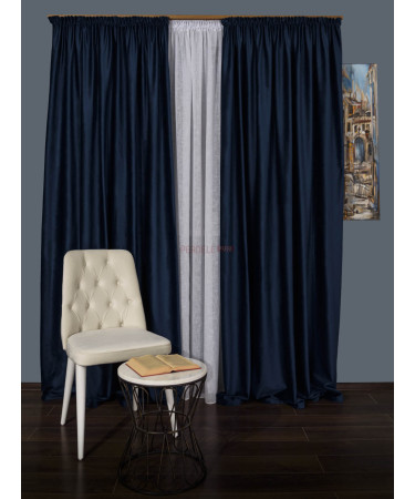 Draperie catifea bleumarin Draperie catifea bleumarin