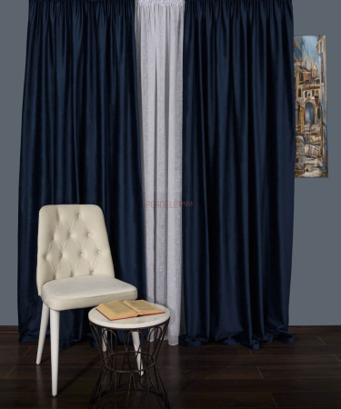 Draperie catifea bleumarin Draperie catifea bleumarin