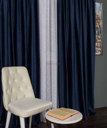 Draperie catifea bleumarin Draperie catifea bleumarin