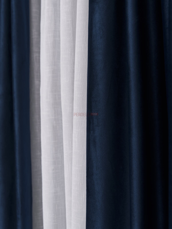Draperie catifea bleumarin