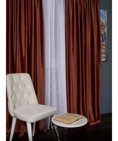 Draperie catifea caramiziu inchis Draperie catifea caramiziu inchis