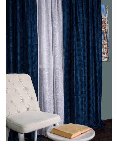Draperie catifea creponata,albastru imperial