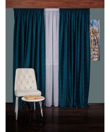 Draperie catifea creponata,turqoise