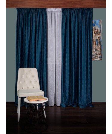 Draperie catifea creponata,albastru