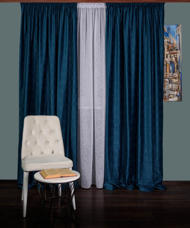 Draperie catifea creponata,albastru Draperie catifea creponata,albastru