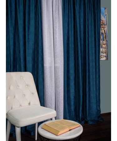 Draperie catifea creponata,albastru