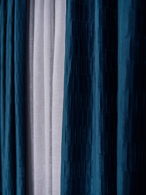 Draperie catifea creponata,albastru