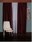 Draperie catifea creponata, burgundy