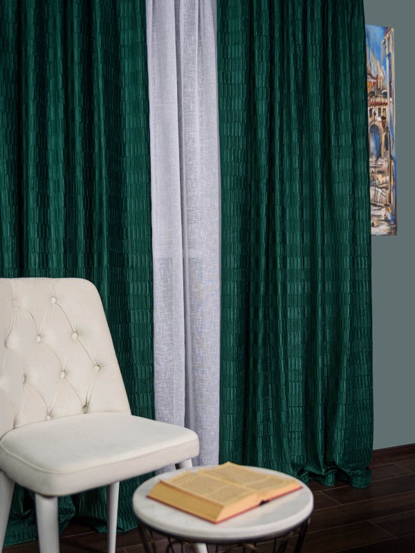 Draperie catifea creponata,verde