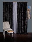 Draperie catifea negru cu insertii auriu/argintiu