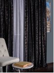 Draperie catifea negru cu insertii auriu/argintiu