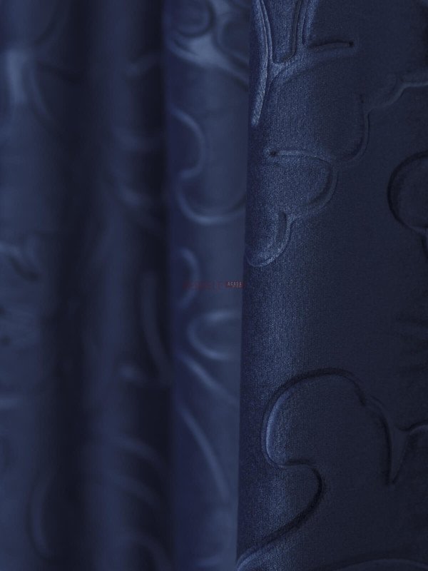 Draperie catifea cu model, albastru imperial