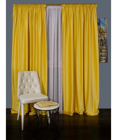 Draperie catifea galben