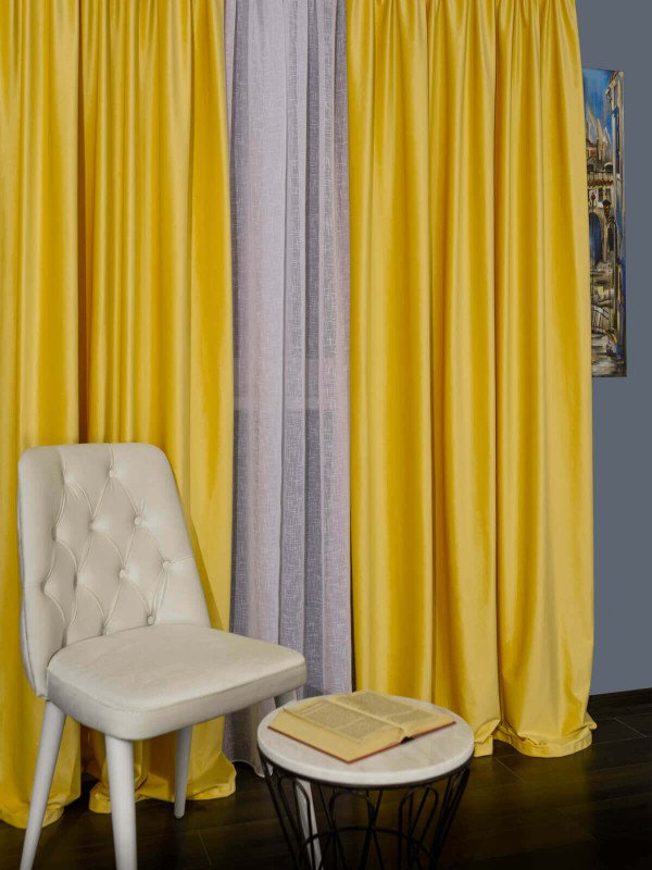 Draperie catifea galben