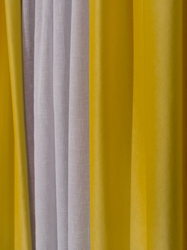 Draperie catifea galben
