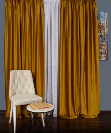 Draperie catifea galben mustar Draperie catifea galben mustar