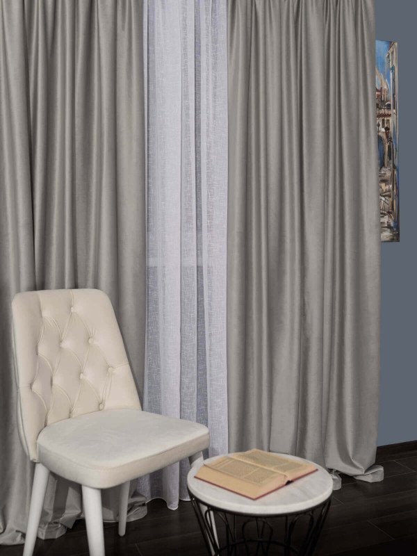 Draperie catifea gri 1