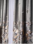 Draperie catifea gri cu model auriu