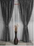 Draperie catifea gri inchis cu model