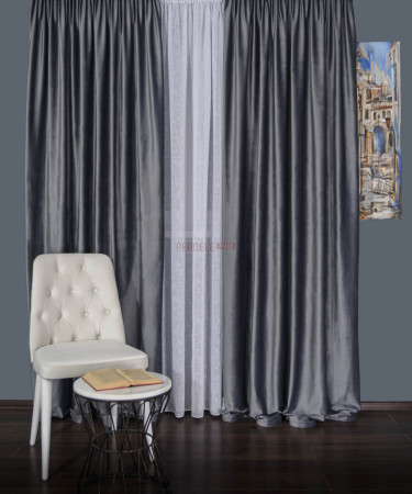 Draperie catifea gri Draperie catifea gri