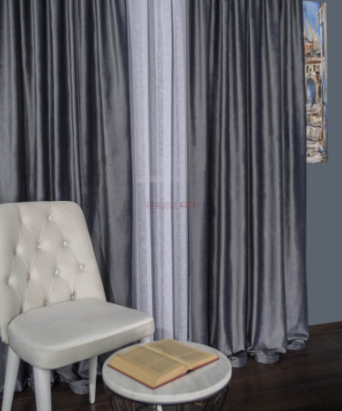 Draperie catifea gri Draperie catifea gri