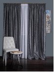 Draperie catifea gri inchis cu insertii aurii/argintii