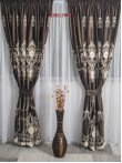Draperie catifea maro cu broderie