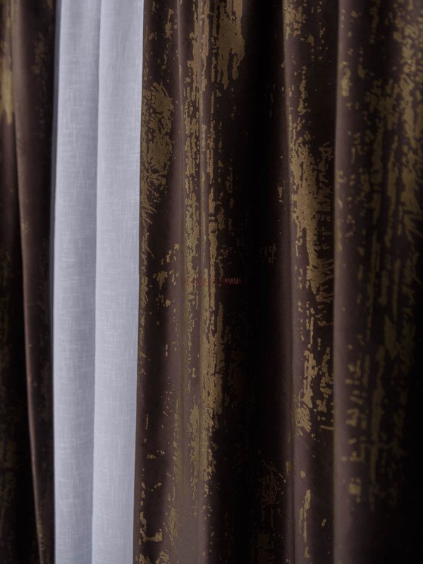 Draperie catifea maro/auriu