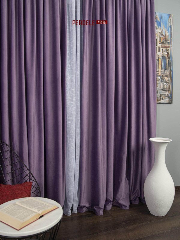 Draperie catifea mov