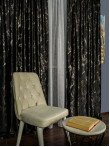 Draperie catifea negru cu insertii auriu