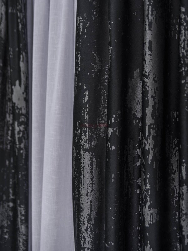 Draperie catifea negru/argintiu