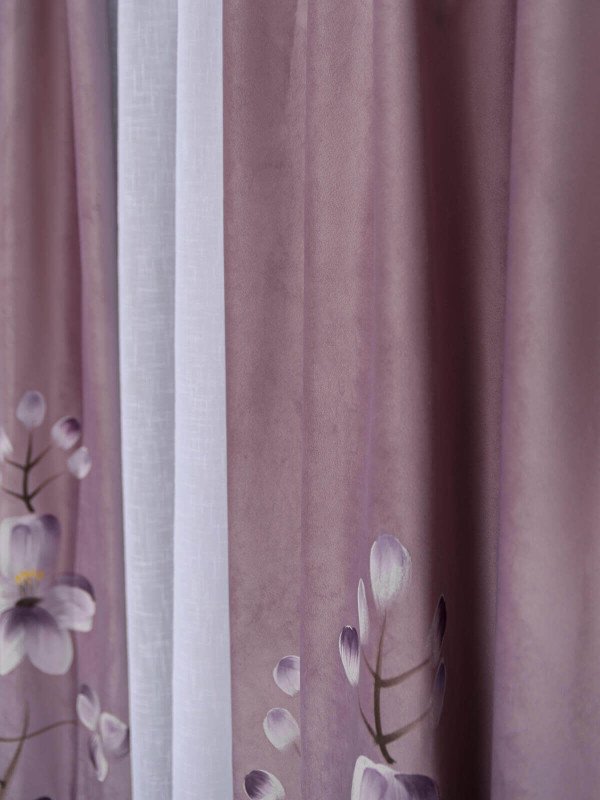 Draperie catifea pictata lila