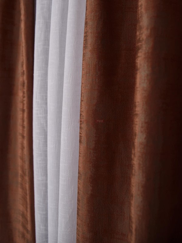Draperie catifea texturata caramiziu