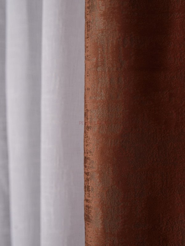 Draperie catifea texturata caramiziu