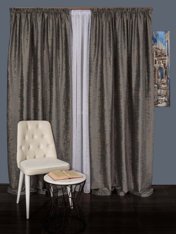 Draperie catifea texturata gri