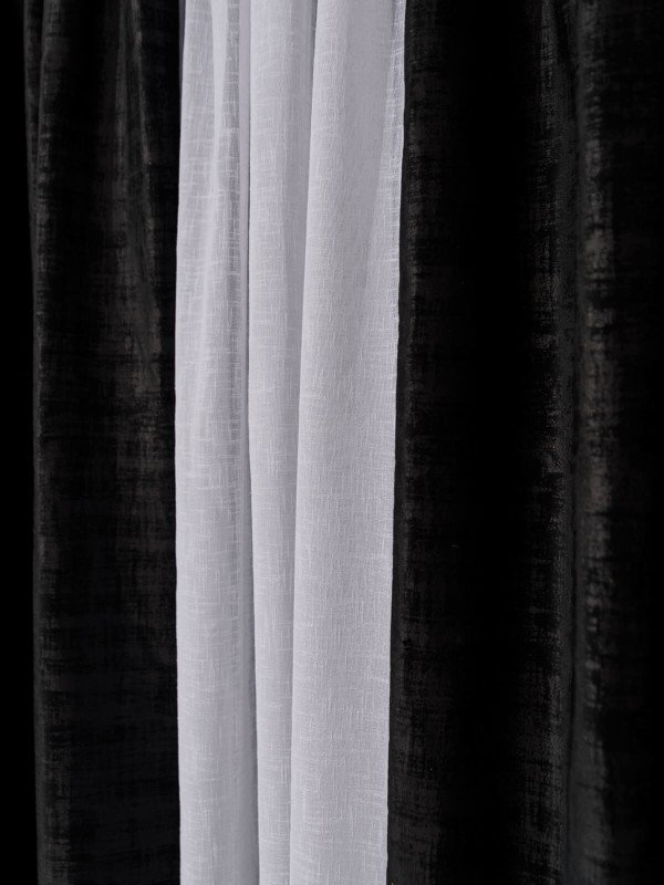 Draperie catifea texturata negru