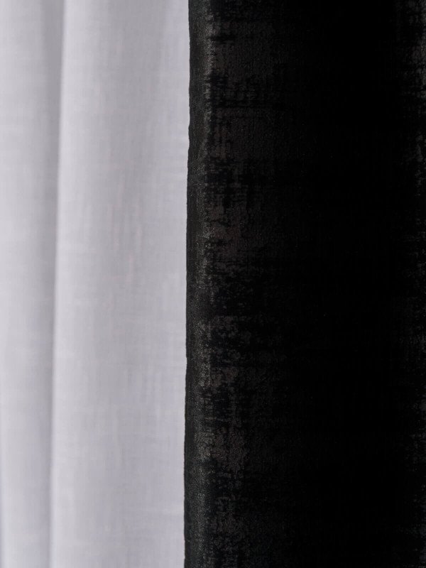 Draperie catifea texturata negru