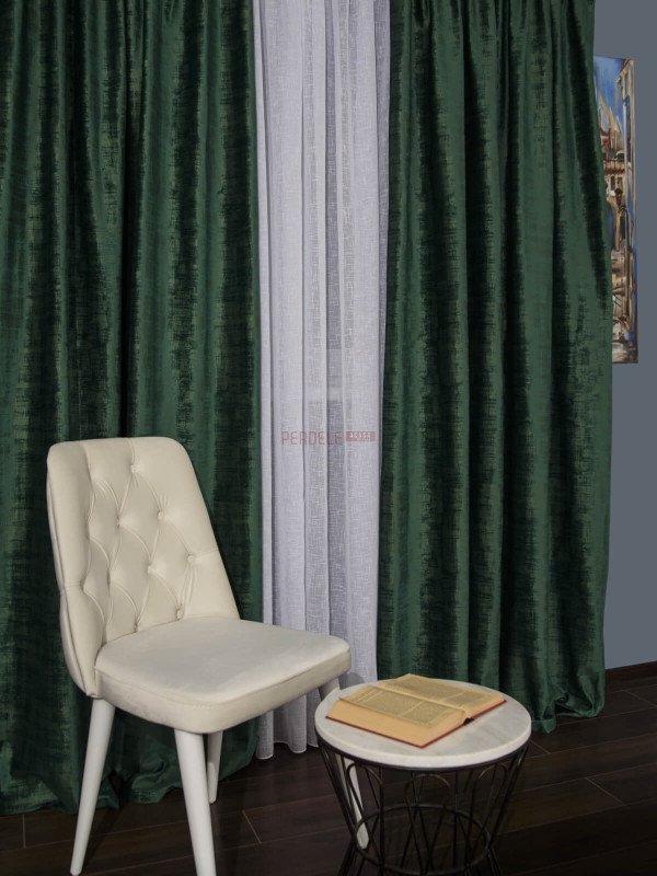 Draperie catifea texturata verde