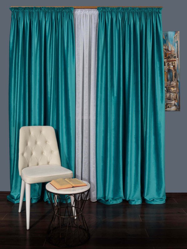Draperie catifea turqoise