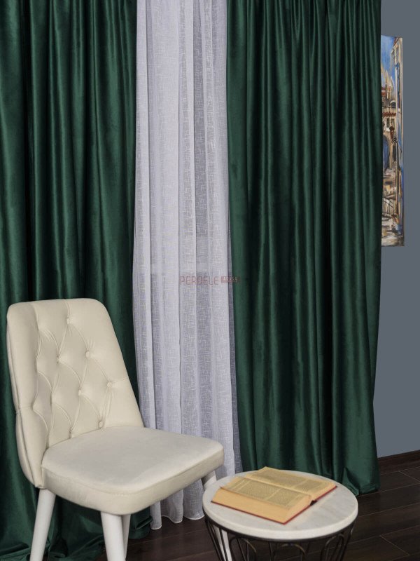 Draperie catifea verde